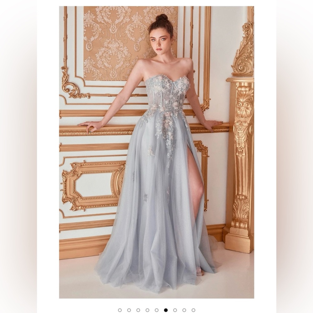 Andrea & Leo Couture Ball Gown Sage Color.
PENELOPE BLOSSOM GOWN WITH OVERSKIRT
